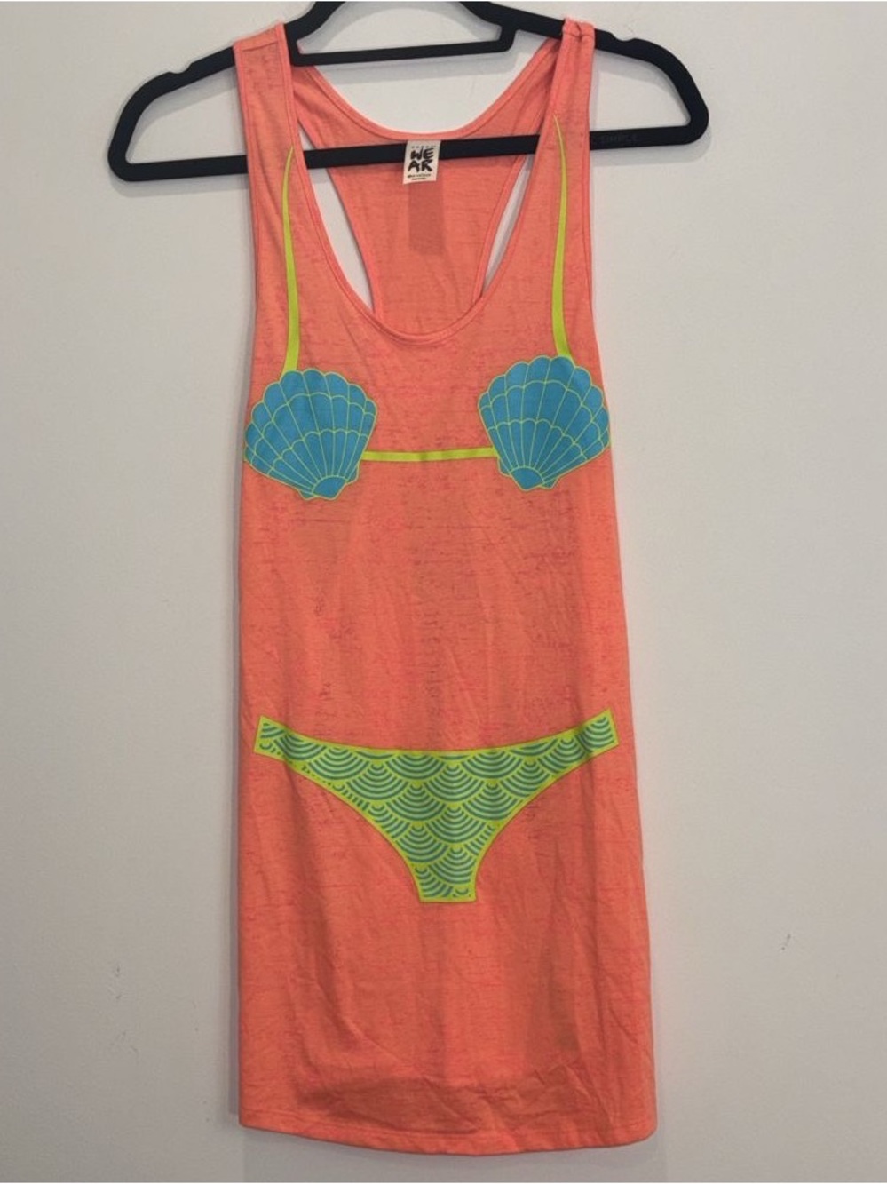 Zumba Shell Yeah Cruise Coverup Coral Craze Burnout Tank Top Size M